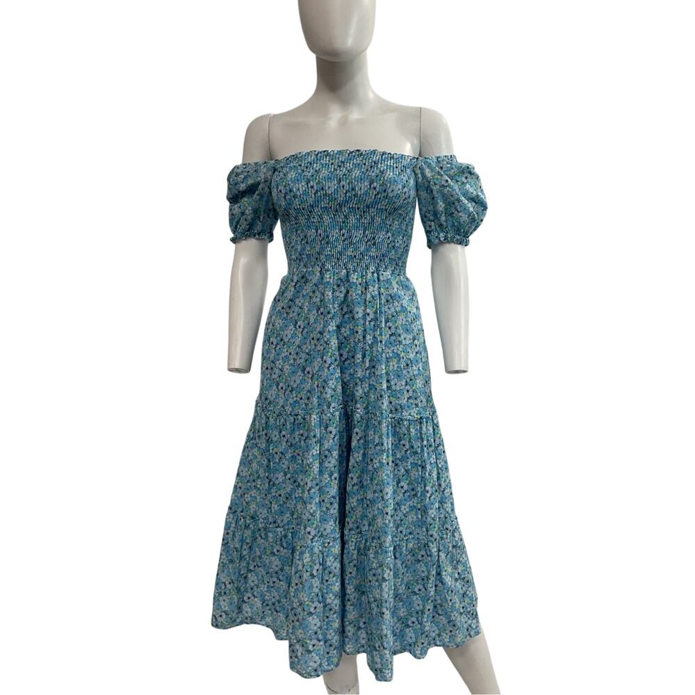 Peixoto Smocked Sky Jasmine Coco Midi Dress Size XS - Picture 2 of 5